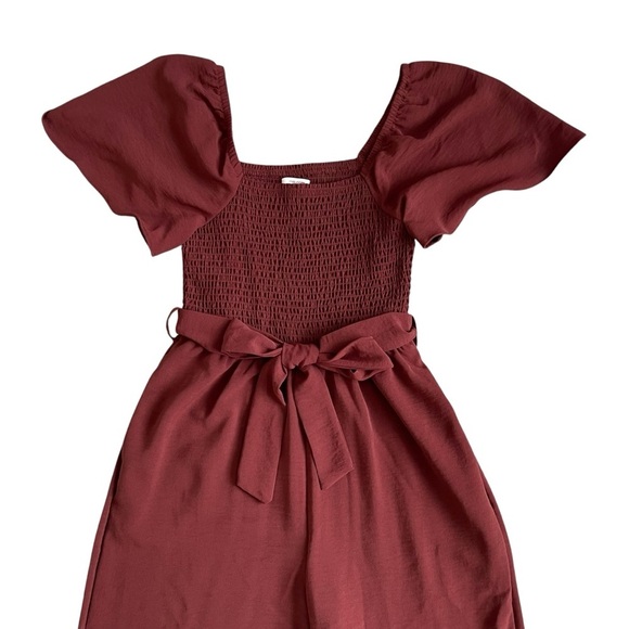 Maurices Smocked Flutter Sleeve Jumpsuit Women’s Size XS Belted - Picture 3 of 9